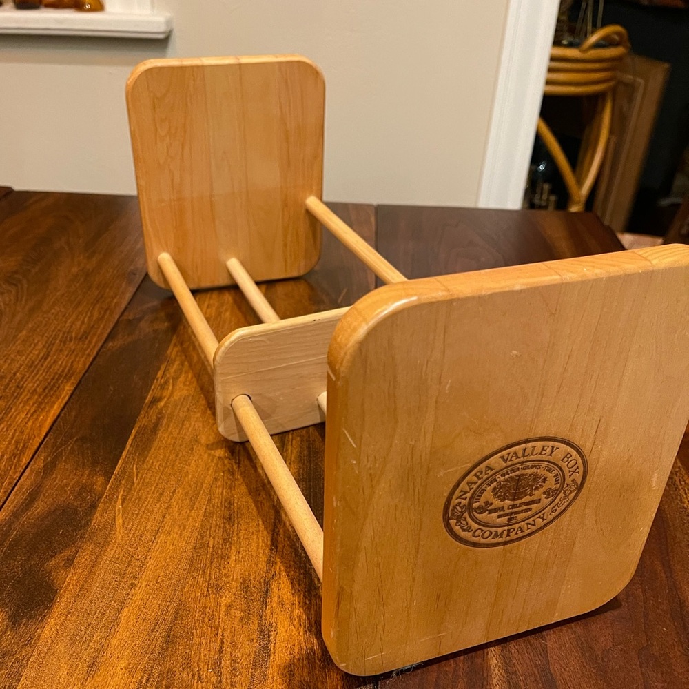 Vintage Napa Valley Box Company wooden CD, DVD, or VHS storage rack